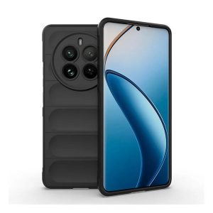 Realme 12 Pro / 12 Pro Plus, Szilikon tok, közepesen ütésálló, 3D minta, fekete