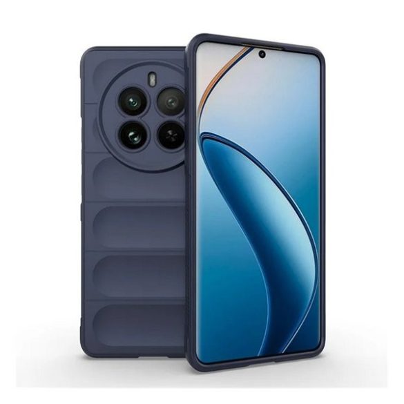 Realme 12 Pro / 12 Pro Plus, Szilikon tok, közepesen ütésálló, 3D minta, sötétkék