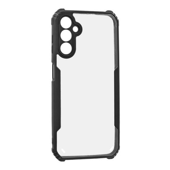 Samsung Galaxy A15 4G / A15 5G SM-A155F / A156B, Szilikon tok, közepesen ütésálló, légpárnás sarok, akril hátlap, Anti-Drop Case, átlátszó/fekete