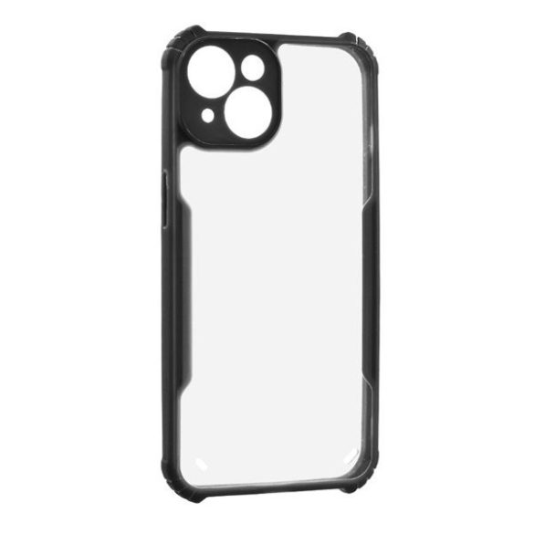 Apple iPhone 14, Szilikon tok, közepesen ütésálló, légpárnás sarok, akril hátlap, Anti-Drop Case, átlátszó/fekete