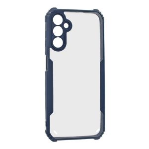 Samsung Galaxy A14 4G / A14 5G SM-A145F / A146B, Szilikon tok, közepesen ütésálló, légpárnás sarok, akril hátlap, Anti-Drop Case, átlátszó/sötétkék