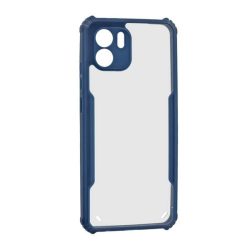  Xiaomi Redmi A1 / A2, Szilikon tok, közepesen ütésálló, légpárnás sarok, akril hátlap, Anti-Drop Case, átlátszó/sötétkék
