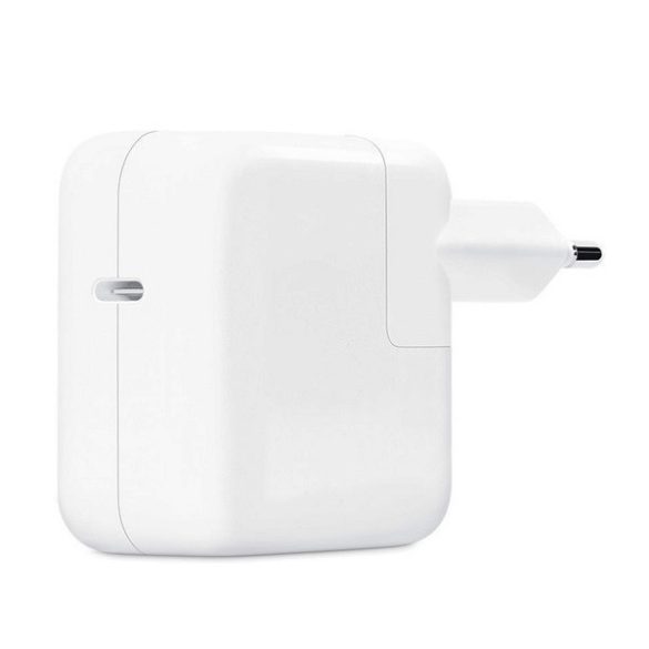 Hálózati töltő adapter, 30W, USB Type-C aljzat, gyorstöltés, PD, MY1W2ZM/A utódja, Apple, fehér, gyári