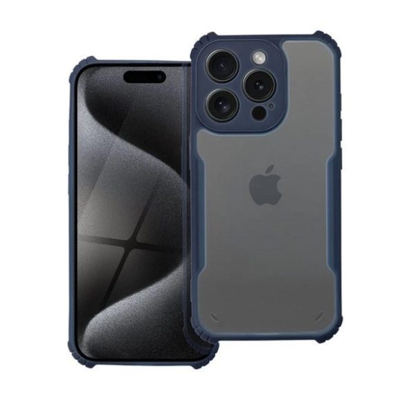 Xiaomi Redmi Note 12 Pro 5G / Poco X5 Pro 5G, Szilikon tok, közepesen ütésálló, légpárnás sarok, akril hátlap, Anti-Drop Case, átlátszó/sötétkék