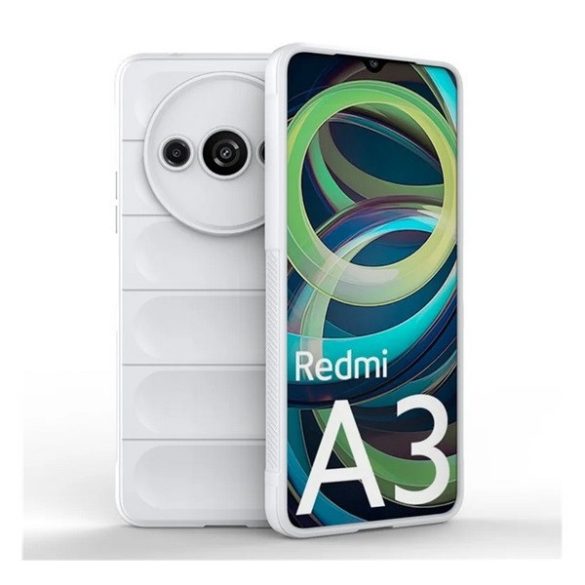 Xiaomi Redmi A3, Szilikon tok, közepesen ütésálló, 3D minta, fehér