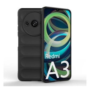 Xiaomi Redmi A3, Szilikon tok, közepesen ütésálló, 3D minta, fekete