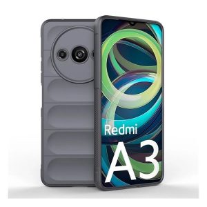 Xiaomi Redmi A3, Szilikon tok, közepesen ütésálló, 3D minta, sötétszürke