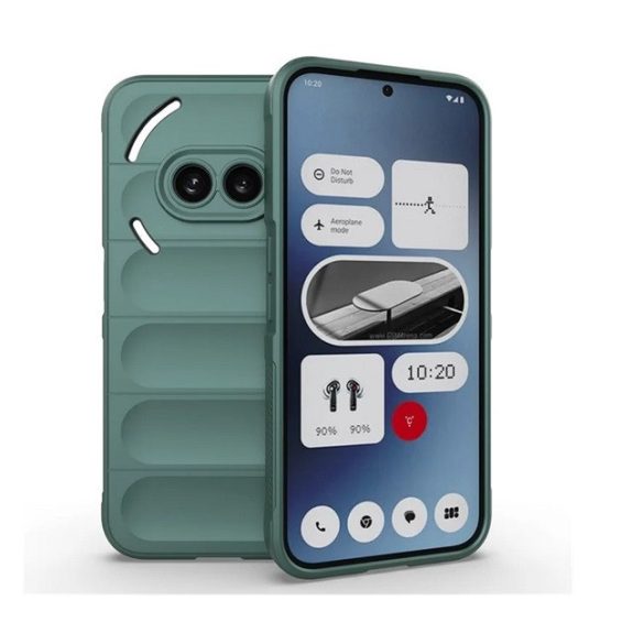 Nothing Phone 2a / 2a Plus, Szilikon tok, közepesen ütésálló, 3D minta, sötétzöld