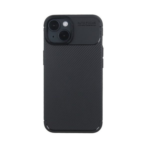Motorola Moto E13, Szilikon tok, közepesen ütésálló, légpárnás sarok, karbon minta, fekete