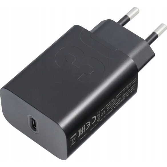 Hálózati töltő adapter, 30W, USB Type-C aljzat, PD, gyorstöltés, Motorola, fekete, gyári