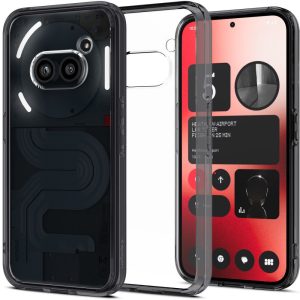 Nothing Phone 2a / 2a Plus, Műanyag hátlap védőtok + szilikon keret, Spigen Ultra Hybrid, átlátszó/füst
