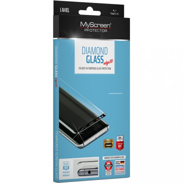 OnePlus 12R / Ace 3, Kijelzővédő fólia, ütésálló fólia (az íves részre is!), MyScreen Protector, Diamond Glass (Edzett gyémántüveg), 3D Full Cover, fekete