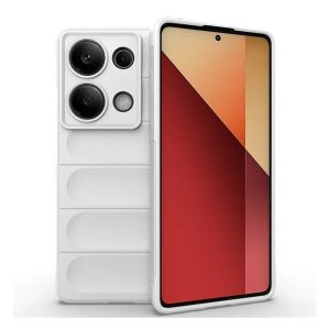 Xiaomi Redmi Note 13 Pro 4G / Poco M6 Pro 4G, Szilikon tok, közepesen ütésálló, 3D minta, fehér