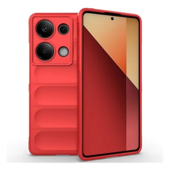 Xiaomi Redmi Note 13 Pro 4G / Poco M6 Pro 4G, Szilikon tok, közepesen ütésálló, 3D minta, piros