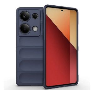 Xiaomi Redmi Note 13 Pro 4G / Poco M6 Pro 4G, Szilikon tok, közepesen ütésálló, 3D minta, sötétkék