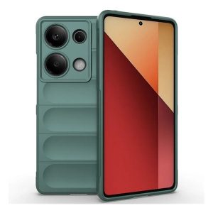 Xiaomi Redmi Note 13 Pro 4G / Poco M6 Pro 4G, Szilikon tok, közepesen ütésálló, 3D minta, sötétzöld