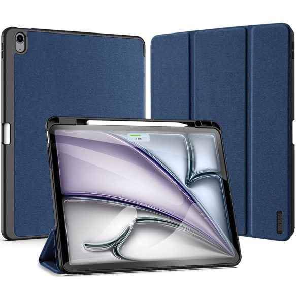 Apple iPad Air 13 (2024 / 2025), mappa tok, Smart Case, érintőceruza tartó, Dux Ducis Domo, sötétkék