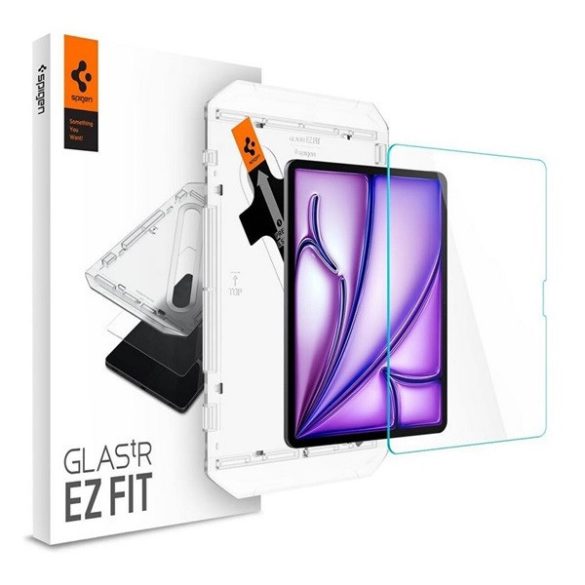 Apple iPad Air 13 (2024), Kijelzővédő fólia, ütésálló fólia, Tempered Glass (edzett üveg), Spigen Ez Fit, Clear