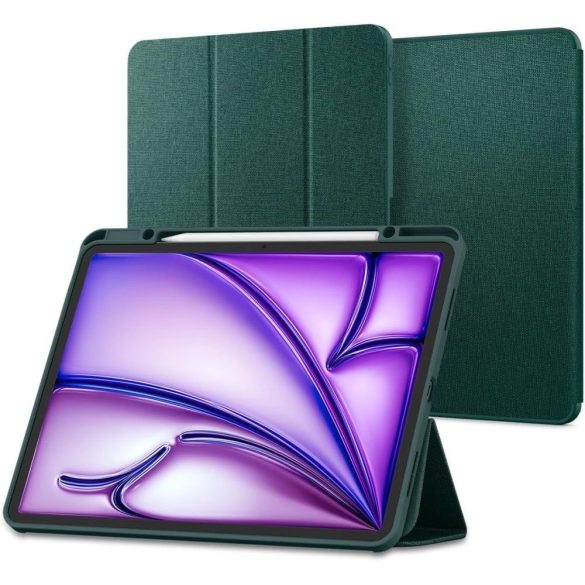 Apple iPad Air (2020 / 2022) / iPad Air 11 (2024 / 2025), mappa tok, Smart Case, Spigen Urban Fit, sötétzöld