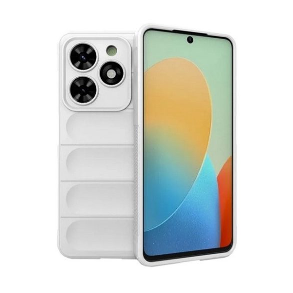 Tecno Spark Go (2024), Szilikon tok, közepesen ütésálló, 3D minta, fehér