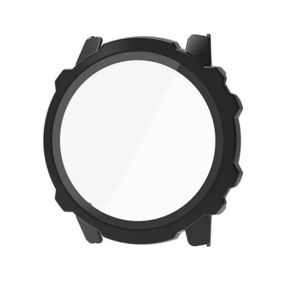 Amazfit Falcon, Műanyag védőkeret, kijelzővédő üveggel, közepesen ütésálló, szíj nélkül, fekete