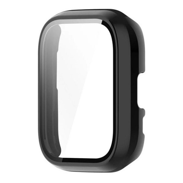 Amazfit Active, Műanyag védőkeret, kijelzővédő üveggel, közepesen ütésálló, szíj nélkül, fekete