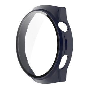 Huawei Watch 4 Pro, Műanyag védőkeret, kijelzővédő üveggel, közepesen ütésálló, szíj nélkül, sötétkék