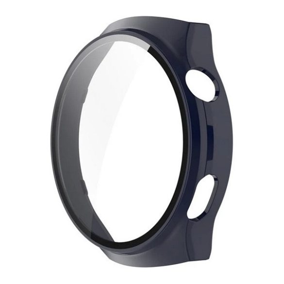 Huawei Watch 4 Pro, Műanyag védőkeret, kijelzővédő üveggel, közepesen ütésálló, szíj nélkül, sötétkék