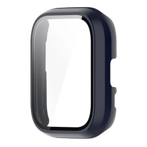 Amazfit Active, Műanyag védőkeret, kijelzővédő üveggel, közepesen ütésálló, szíj nélkül, sötétkék