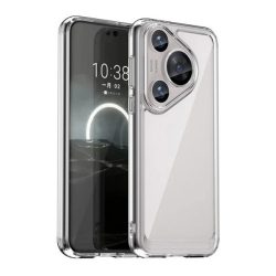  Huawei Pura 70 Pro / 70 Pro Plus, Műanyag hátlap védőtok + szilikon keret, közepesen ütésálló, átlátszó hátlap, átlátszó
