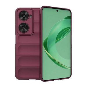 Huawei Nova 11 SE / 12 SE, Szilikon tok, közepesen ütésálló, 3D minta, bordó