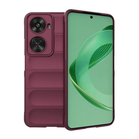 Huawei Nova 11 SE / 12 SE, Szilikon tok, közepesen ütésálló, 3D minta, bordó