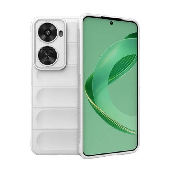 Huawei Nova 11 SE / 12 SE, Szilikon tok, közepesen ütésálló, 3D minta, fehér