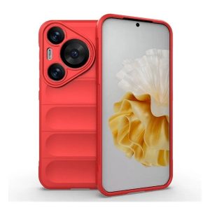 Huawei Pura 70 Pro / 70 Pro Plus, Szilikon tok, közepesen ütésálló, 3D minta, piros