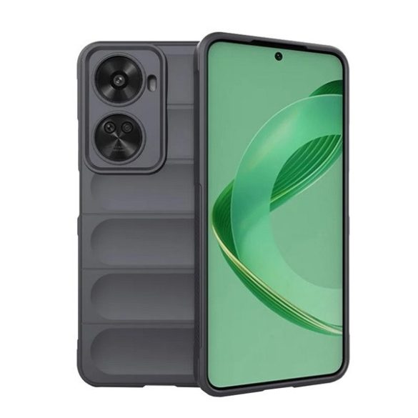 Huawei Nova 11 SE / 12 SE, Szilikon tok, közepesen ütésálló, 3D minta, sötétszürke