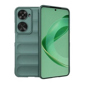 Huawei Nova 11 SE / 12 SE, Szilikon tok, közepesen ütésálló, 3D minta, sötétzöld