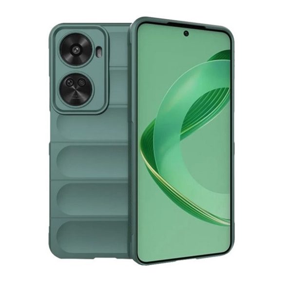 Huawei Nova 11 SE / 12 SE, Szilikon tok, közepesen ütésálló, 3D minta, sötétzöld