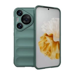 Huawei Pura 70 Pro / 70 Pro Plus, Szilikon tok, közepesen ütésálló, 3D minta, sötétzöld