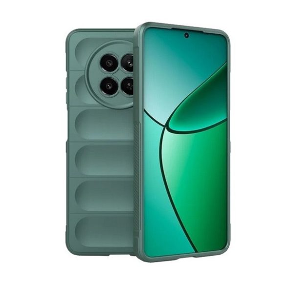 Realme 12x, Szilikon tok, közepesen ütésálló, 3D minta, sötétzöld