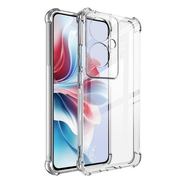 Oppo Reno11 F, Szilikon tok, közepesen ütésálló, légpárnás sarok, IMAK, átlátszó