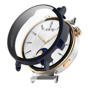 Huawei Watch GT4 (41 mm), Műanyag védőkeret, kijelzővédő üveggel, közepesen ütésálló, szíj nélkül, sötétkék