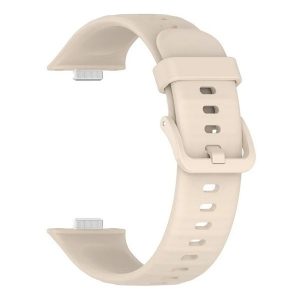 Huawei Watch Fit 3, szilikon pótszíj, állítható, bézs