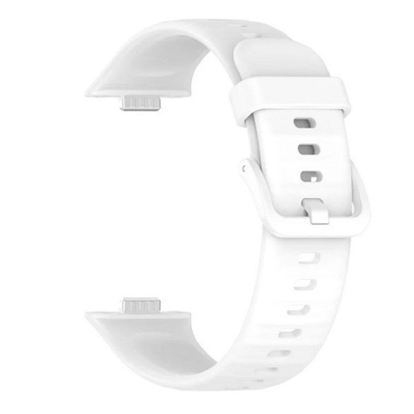 Huawei Watch Fit 3, szilikon pótszíj, állítható, fehér