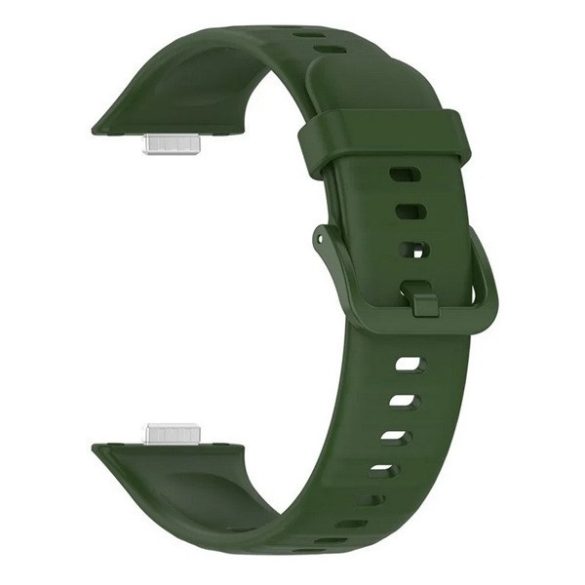 Huawei Watch Fit 3, szilikon pótszíj, állítható, sötétzöld