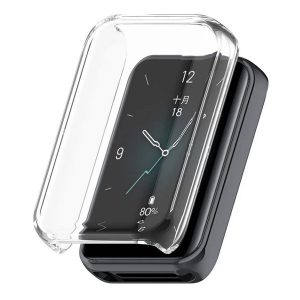 Huawei Honor Band 9, Szilikon védőkeret, közepesen ütésálló, szíj nélkül, átlátszó