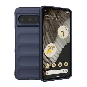 Google Pixel 8 Pro, Szilikon tok, közepesen ütésálló, 3D minta, sötétkék
