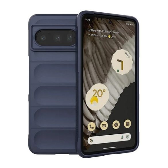 Google Pixel 8 Pro, Szilikon tok, közepesen ütésálló, 3D minta, sötétkék