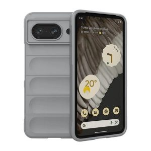 Google Pixel 8, Szilikon tok, közepesen ütésálló, 3D minta, világosszürke
