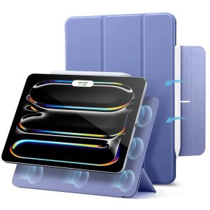 Apple iPad Pro 13 (2024), mappa tok, Smart Case, mágneses rögzítés, ESR Rebound Magnetic, lila