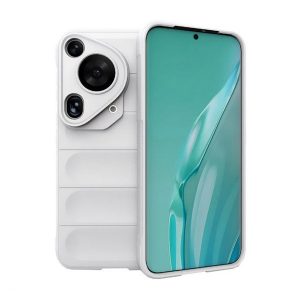 Huawei Pura 70 Ultra, Szilikon tok, közepesen ütésálló, 3D minta, fehér